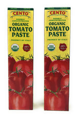 Cento tomato paste tubes in package highlighting convenient two-tube packaging.