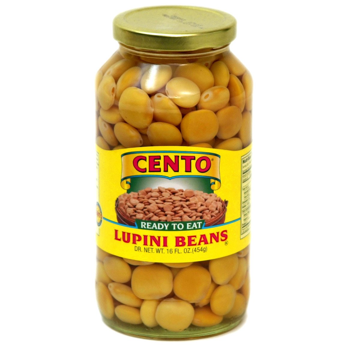Cento Lupini beans in a ready-to-eat jar, ideal for quick antipasti.