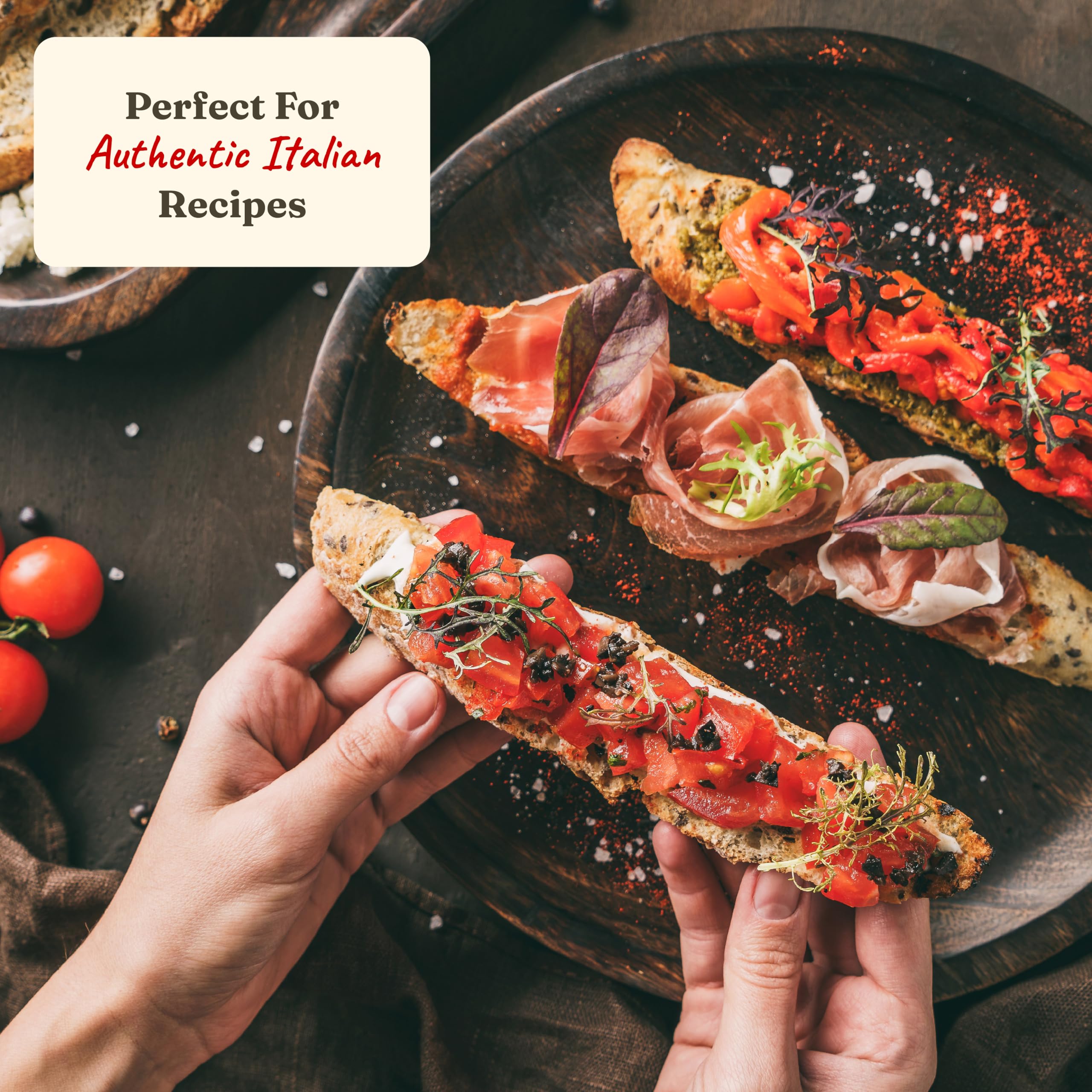 Cento Roasted Peppers tossed with pasta for depth and color.