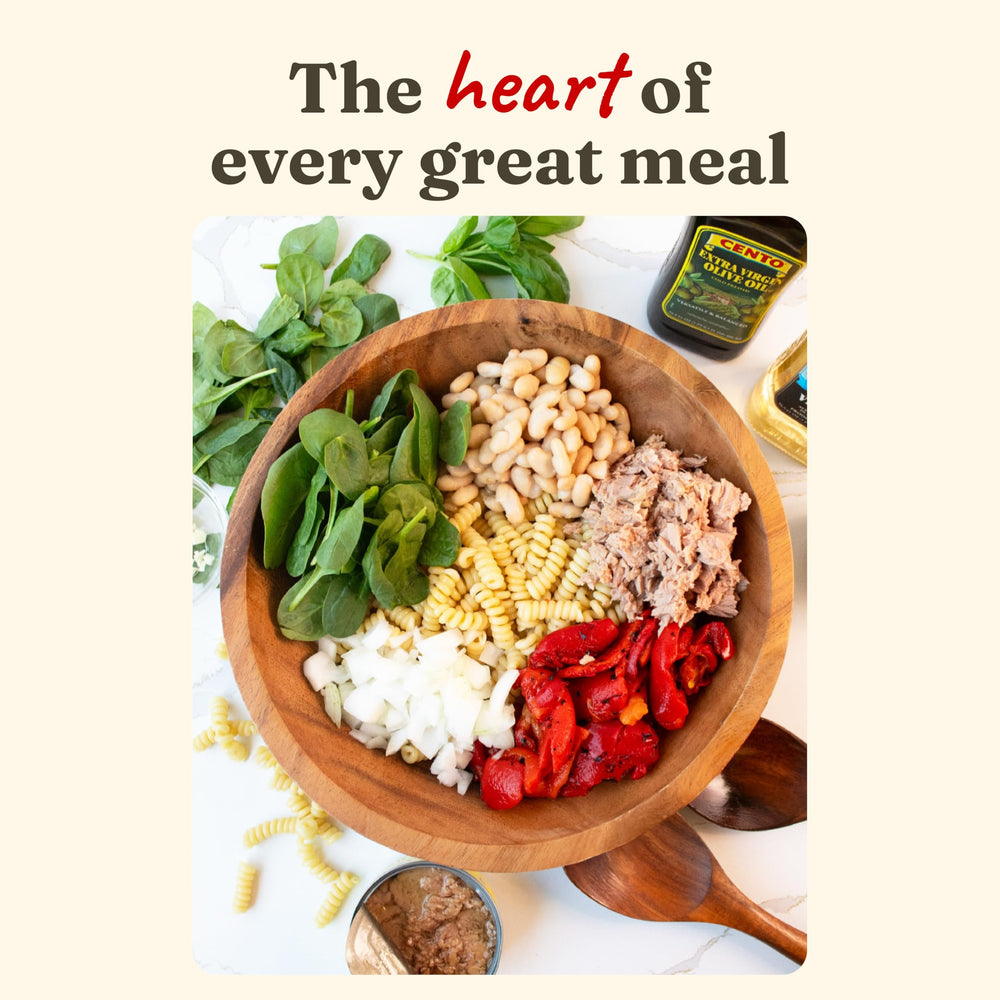 Cento Roasted Peppers served in a colorful salad bowl.