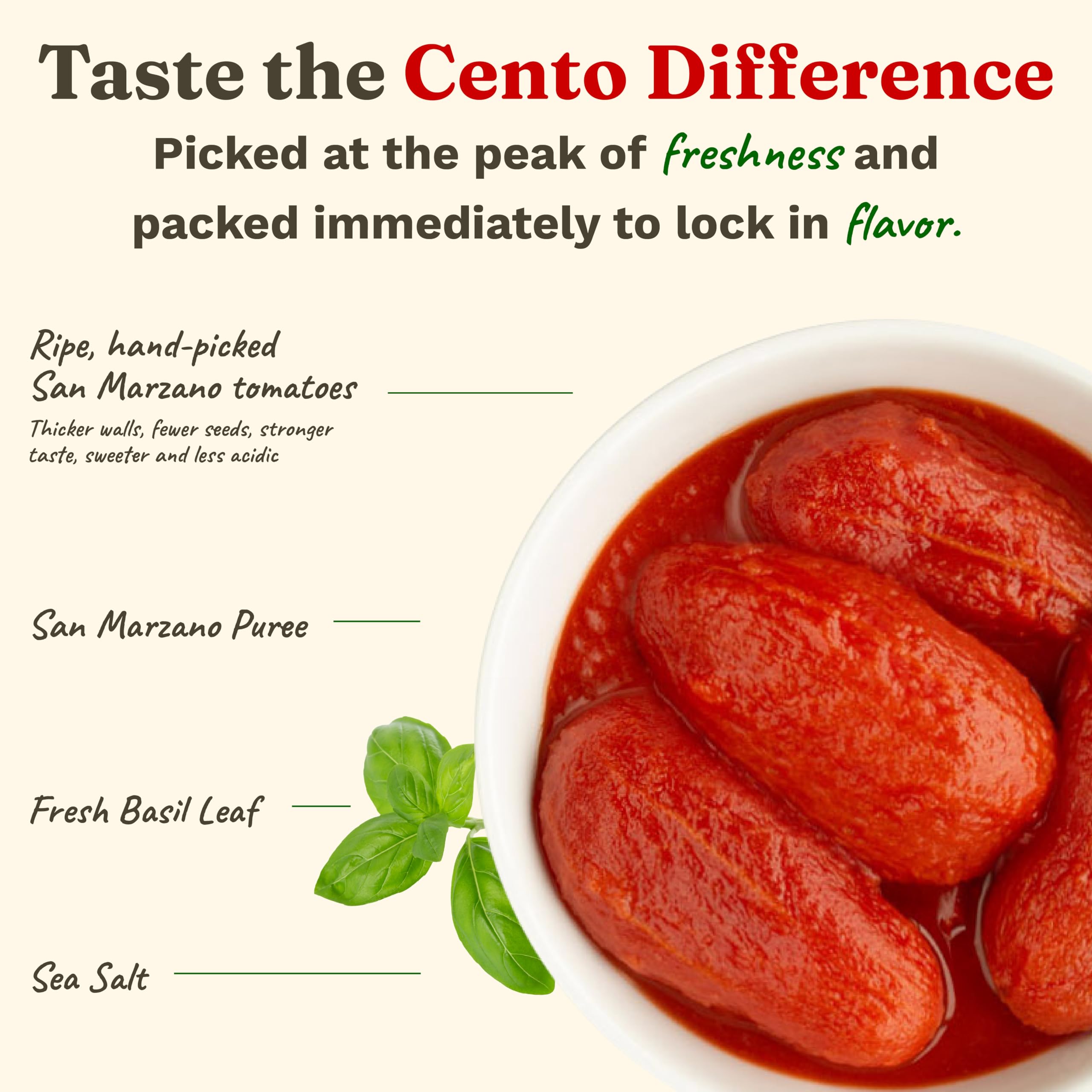Cento tomato puree with basil for quick, flavorful soups and stews