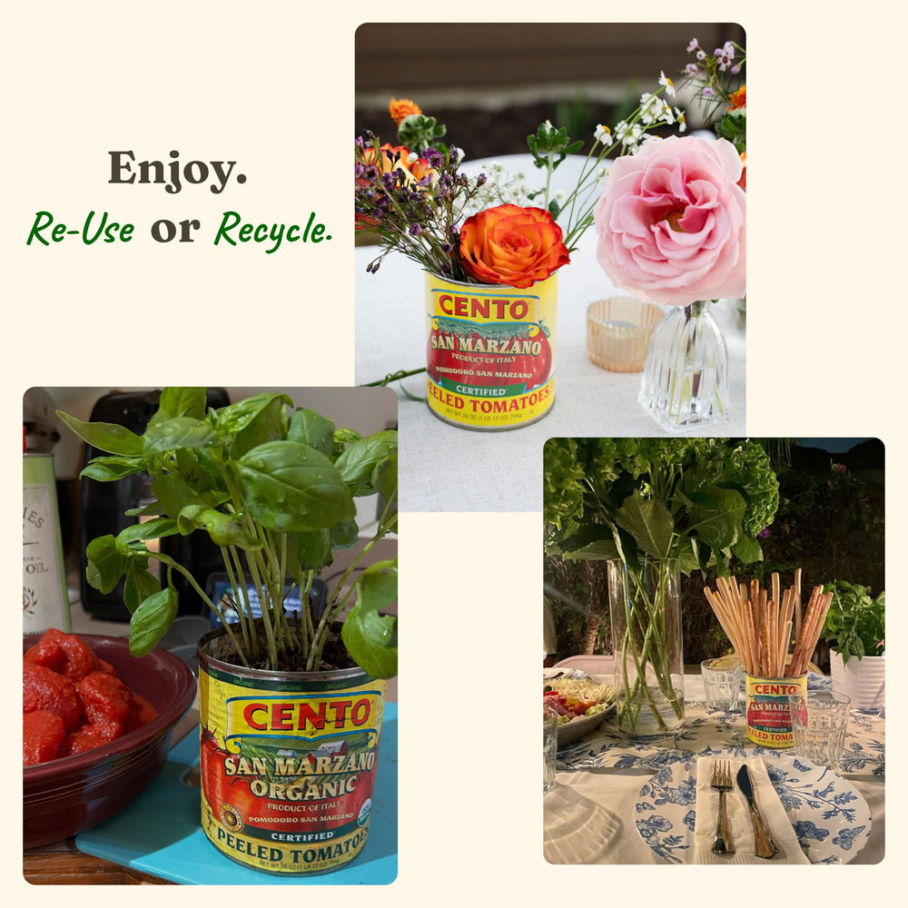 Cento San Marzano tomatoes in pantry-staple cans for easy weeknight cooking.