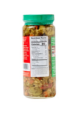 Central Grocery Olive Salad jar beside fresh bread and toppings.