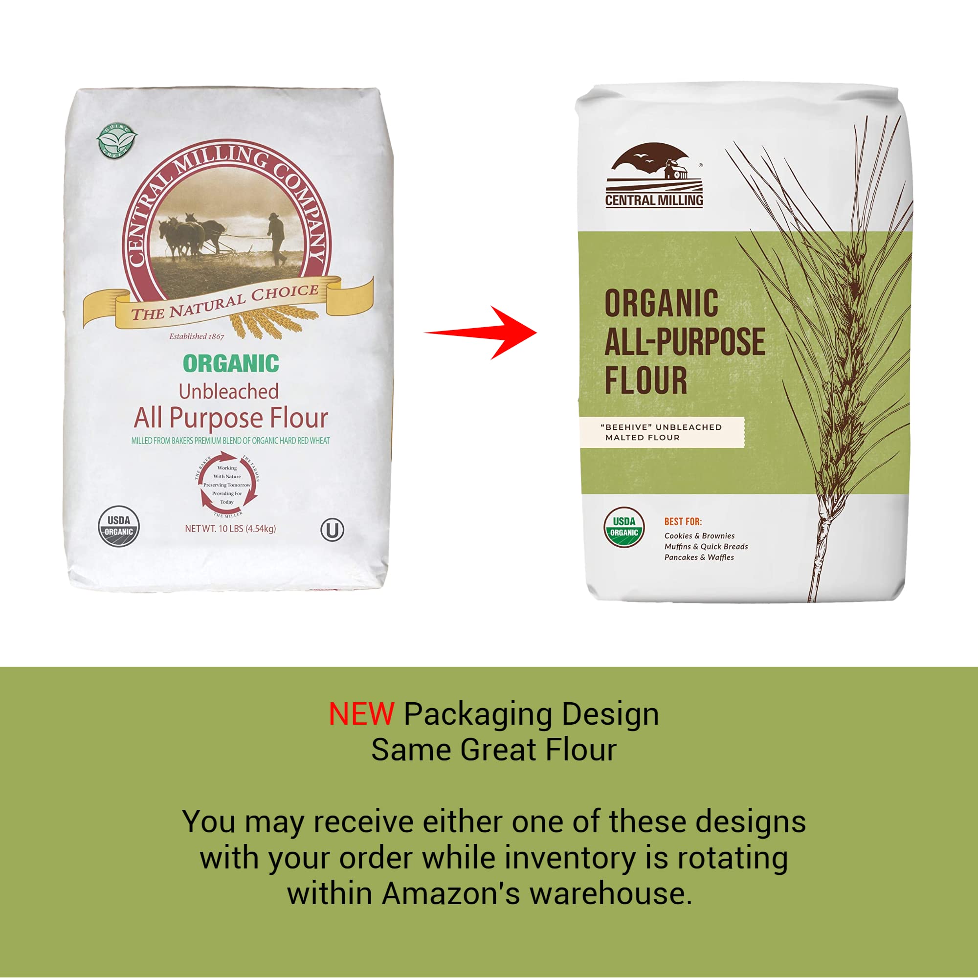 Certified Organic label on Central Milling packaging