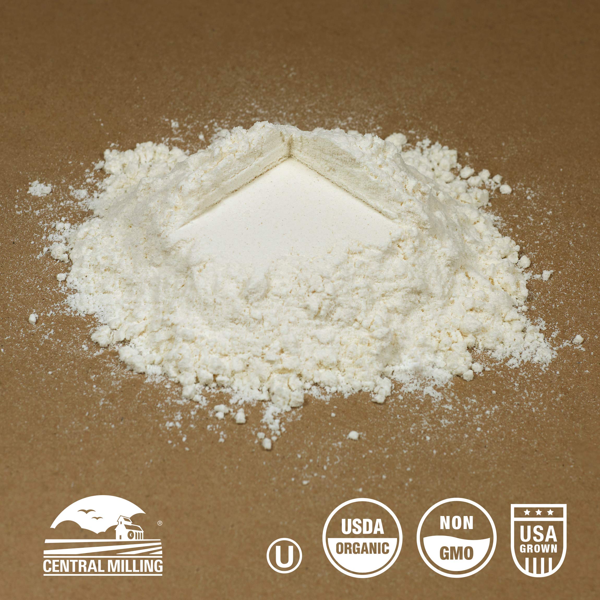 Central Milling organic unbleached flour pour bag for clean results