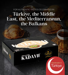 Çerez Pazarı Kataifi dough used in pistachio dessert for golden crunch and texture.
