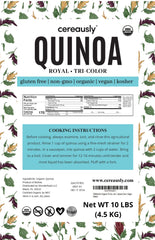 Cereausly Organic Tri-Color Quinoa bulk 4lb bag supports easy cooking and bulk value.