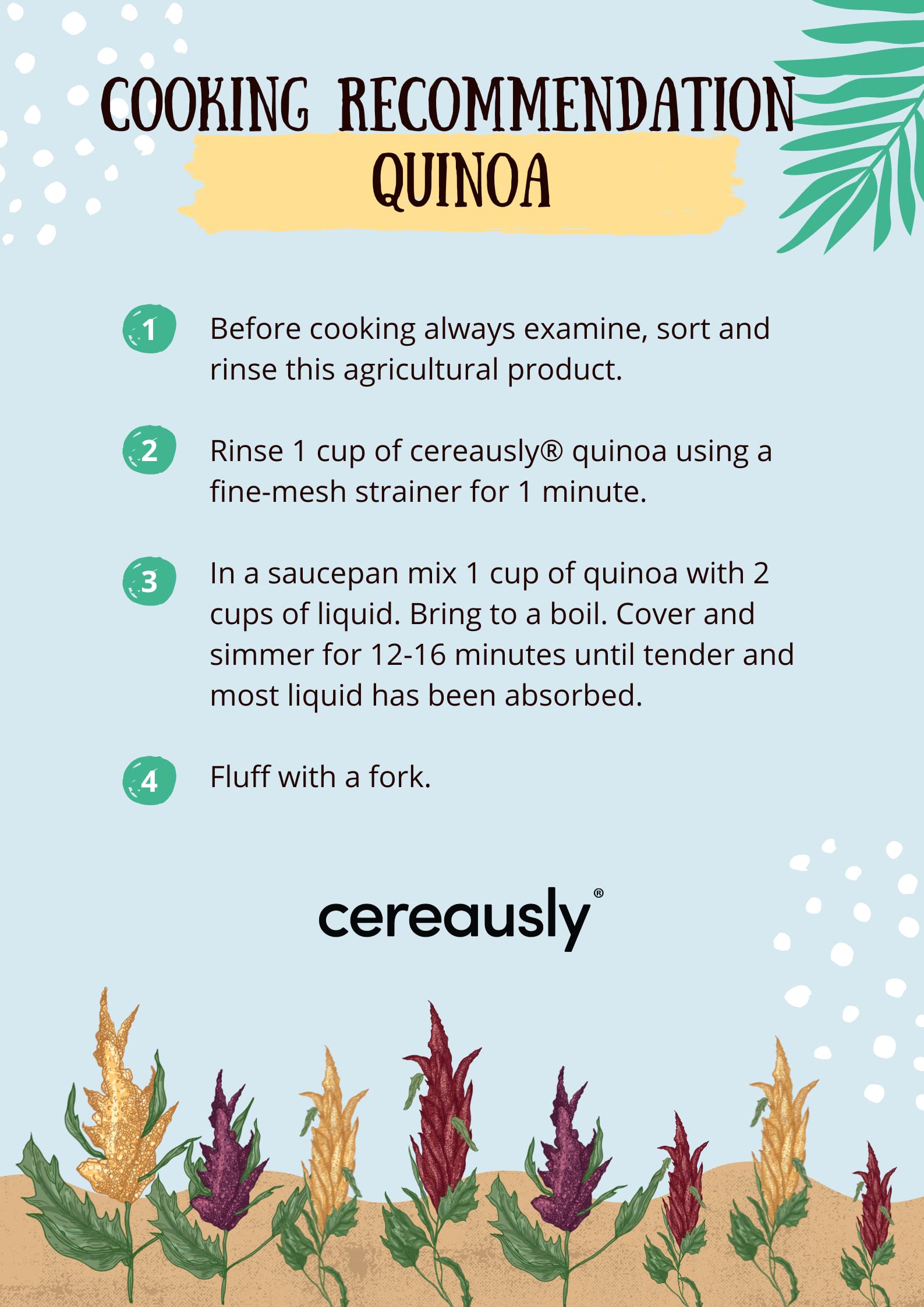 Cereausly Organic Red Quinoa label highlights Kosher and Non-GMO