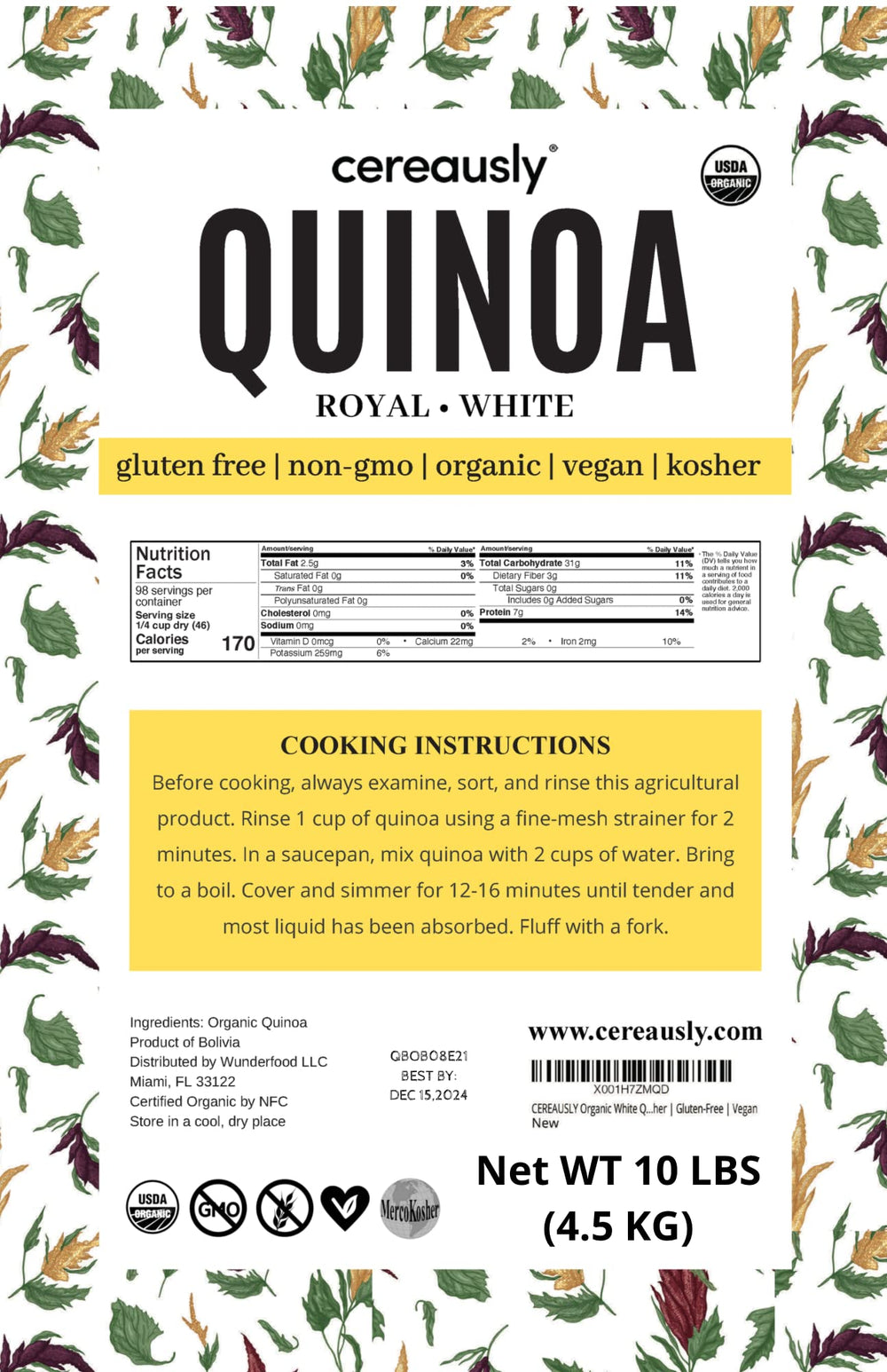 Cereausly Quinoa pantry storage setup for bulk use.
