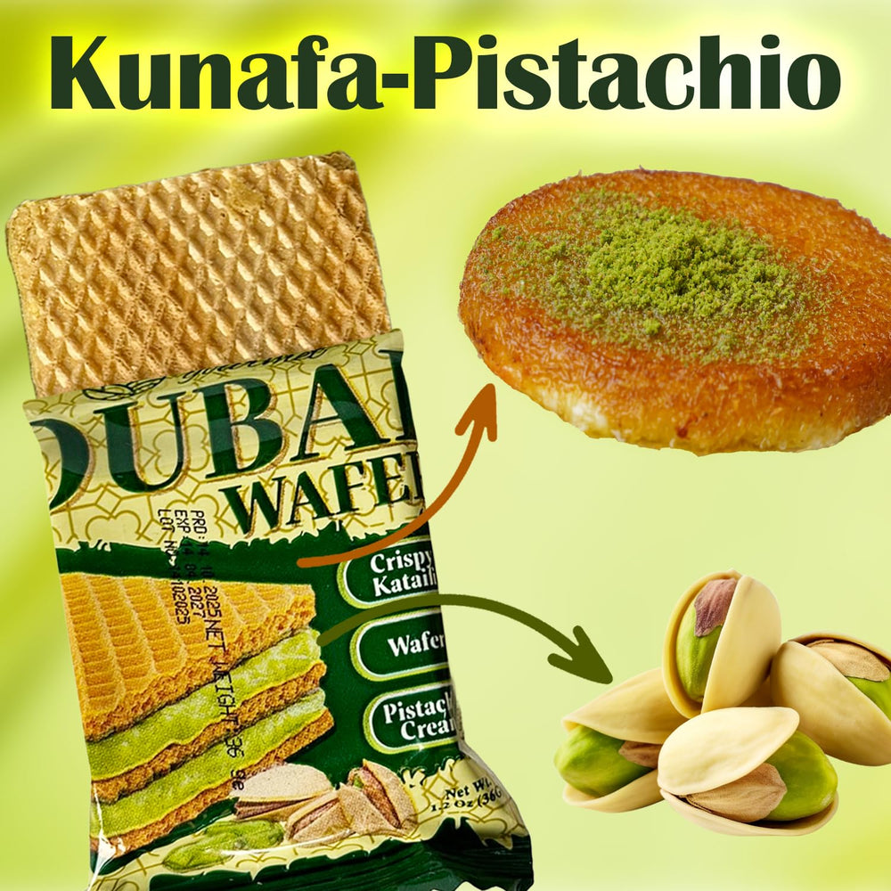 Ceres Gourmet Dubai Pistachio Wafer on a dessert plate ready to share with guests.