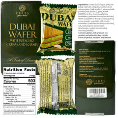 Ceres Gourmet Dubai Pistachio Wafer individually wrapped portions for freshness on the go.