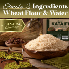 Ceres Gourmet kataifi dough arranged for a baklava slice with honey drizzle.