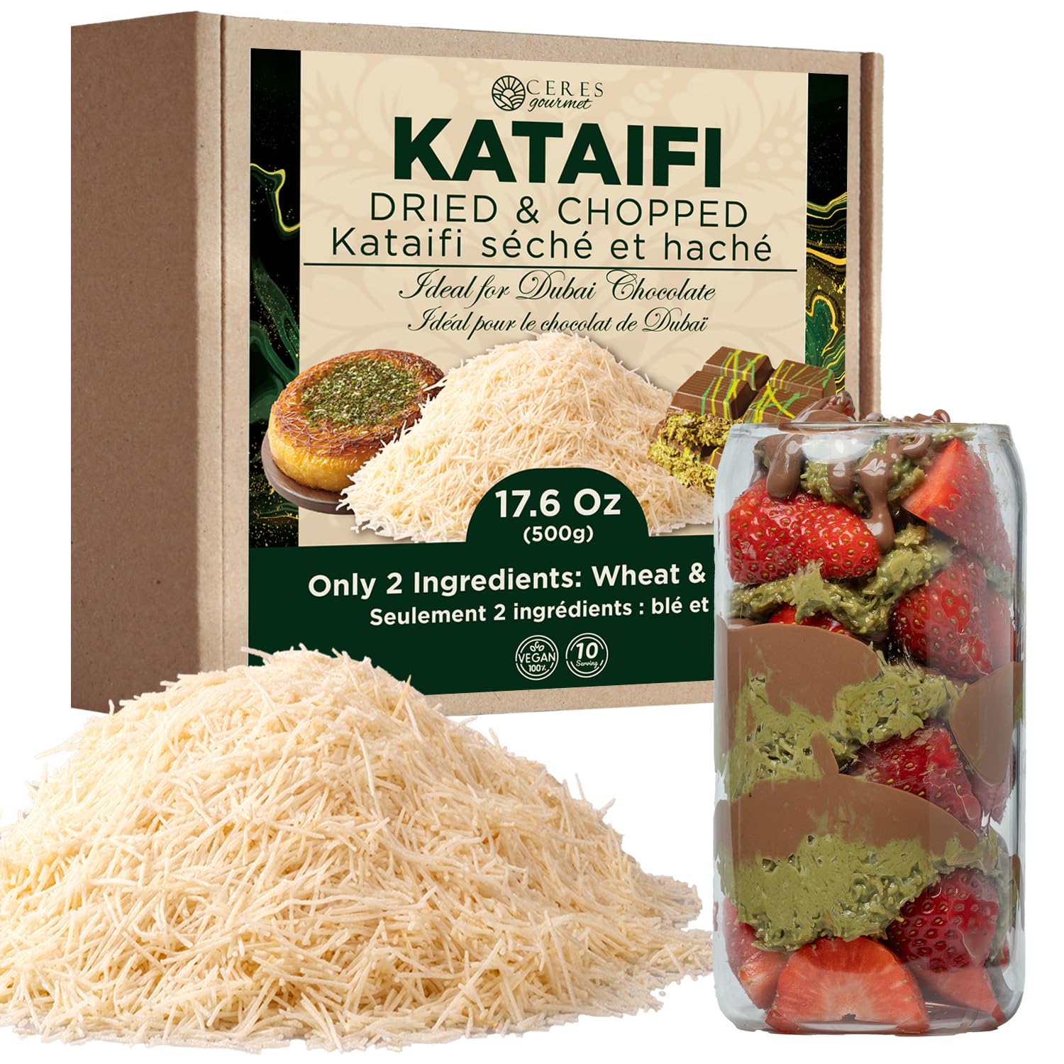 Ceres Gourmet kataifi shredded dough bundle ready for delicate kunafa and baklava creations.
