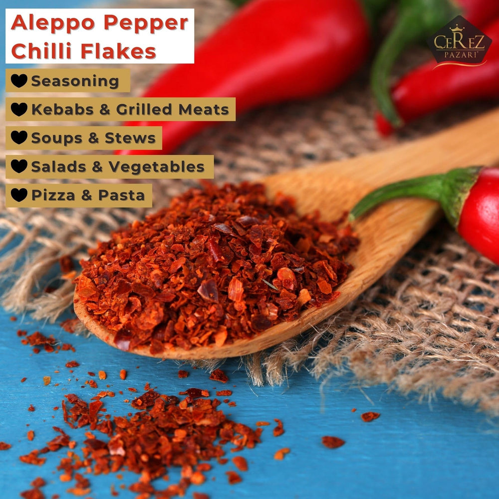 Cerez Pazari Aleppo Pepper on spice rack for flavor elevation in meals