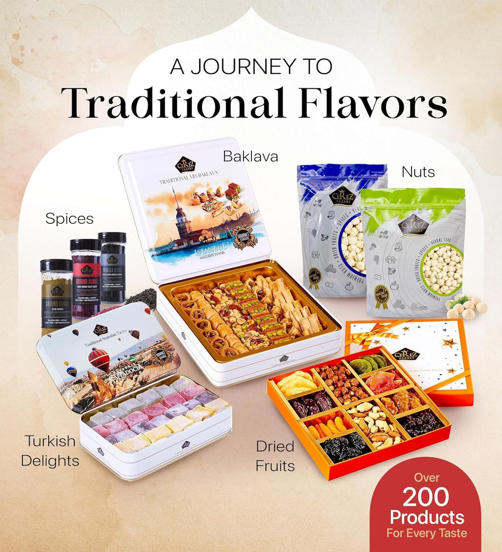 Cerez Pazari baklava gift box traditional invites sharing with tea or coffee
