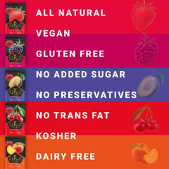 Gluten-free vegan label on Cerez Pazari fruit leather packaging