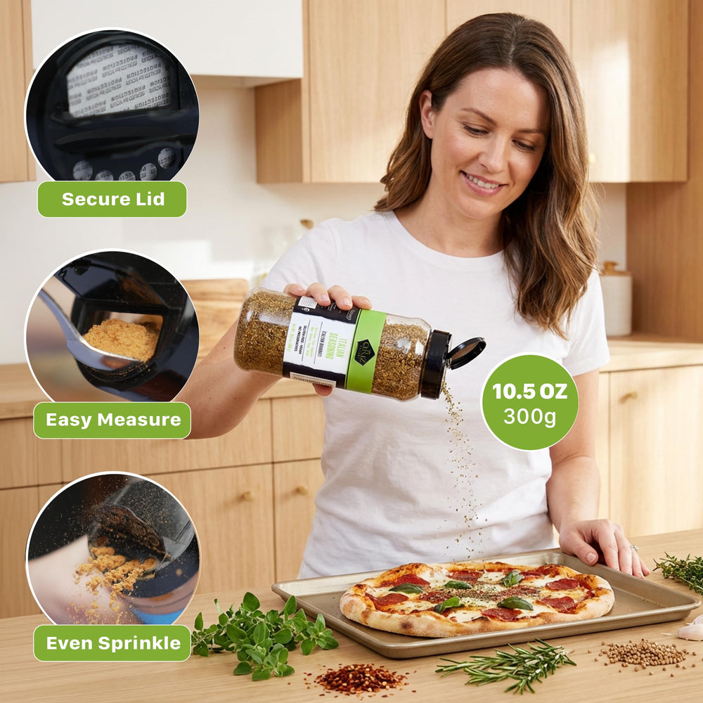 Cerez Pazari spice jar with resealable lid preserves freshness