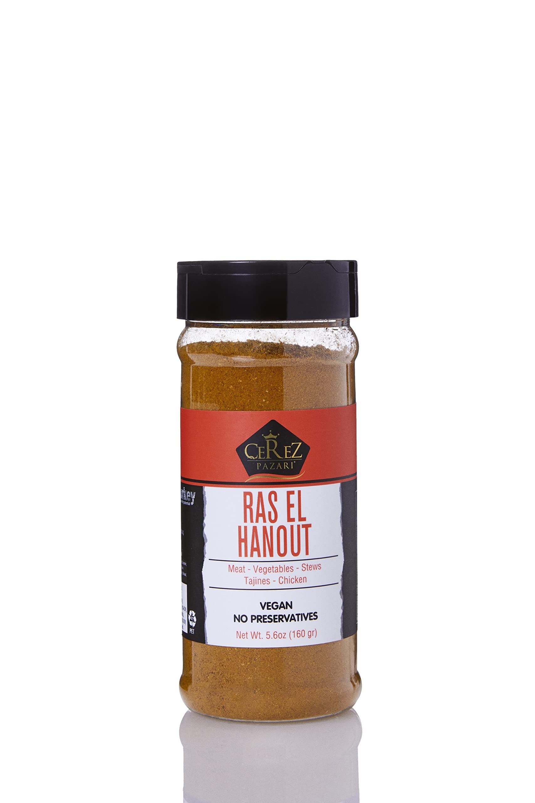 Cerez Pazari Ras El Hanout meat seasoning bottle showcasing warm Moroccan flavor for meats.
