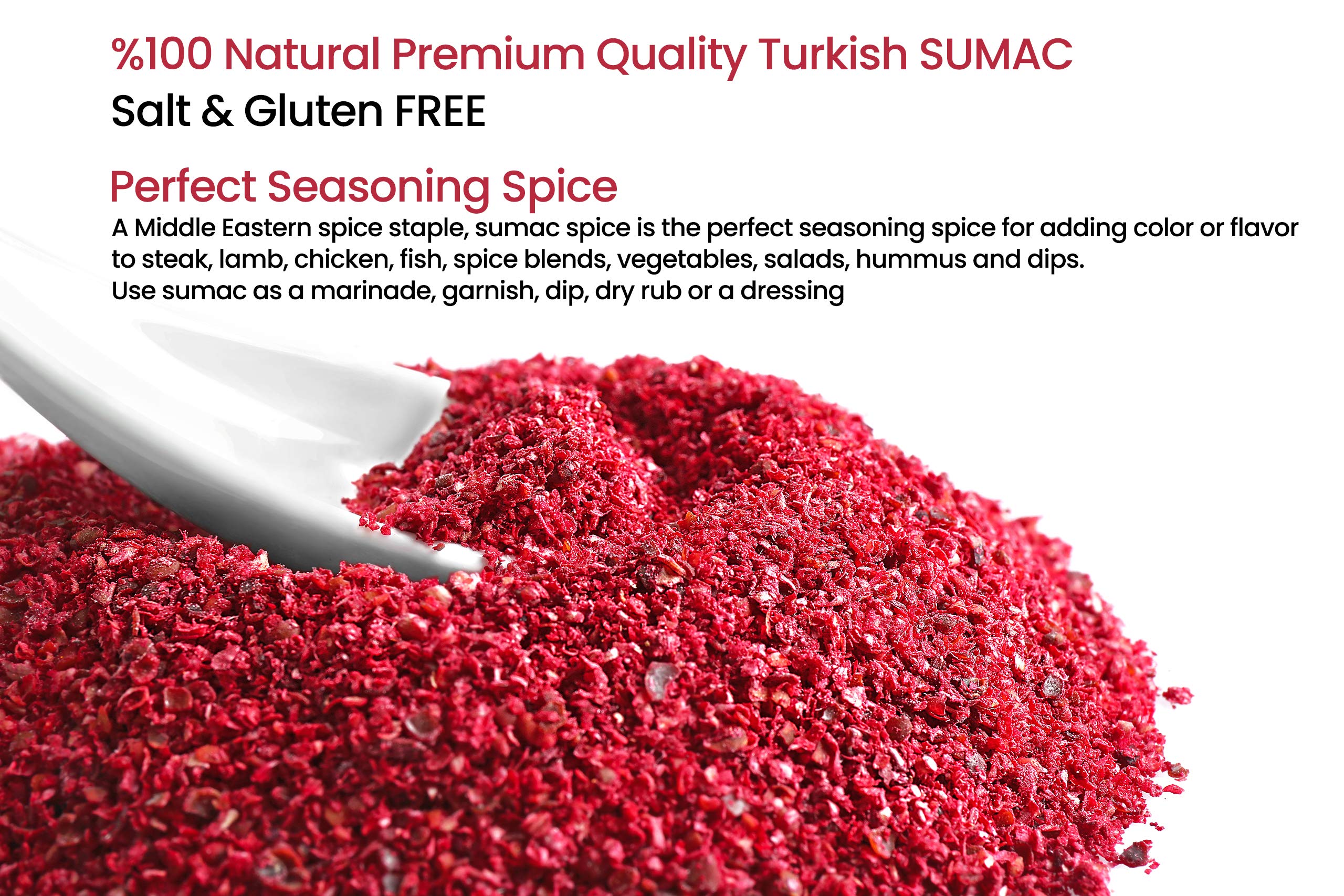 Cerez Pazari sumac spice powder label close-up notes natural ingredients and gluten-free status