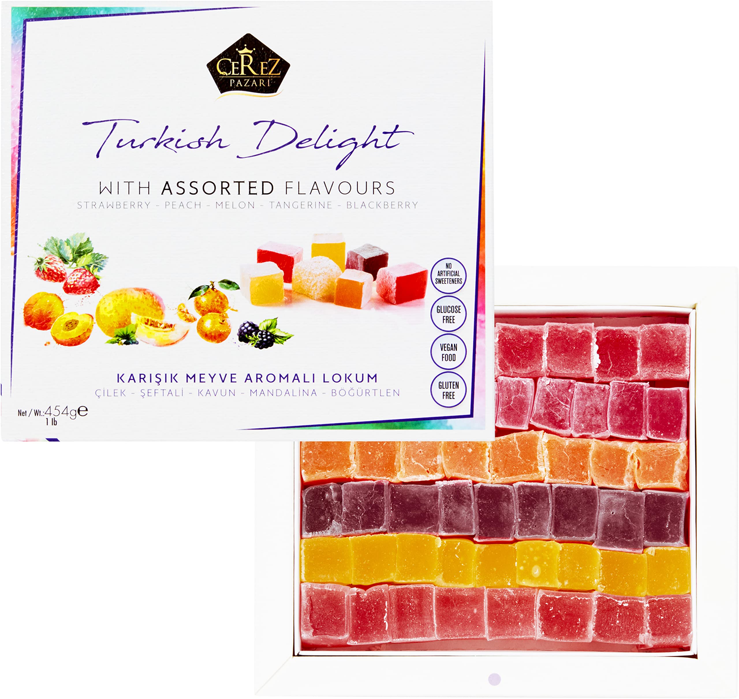 Cerez Pazari Turkish Delight peach close-up, fragrant and melt-in-your-mouth luxury.