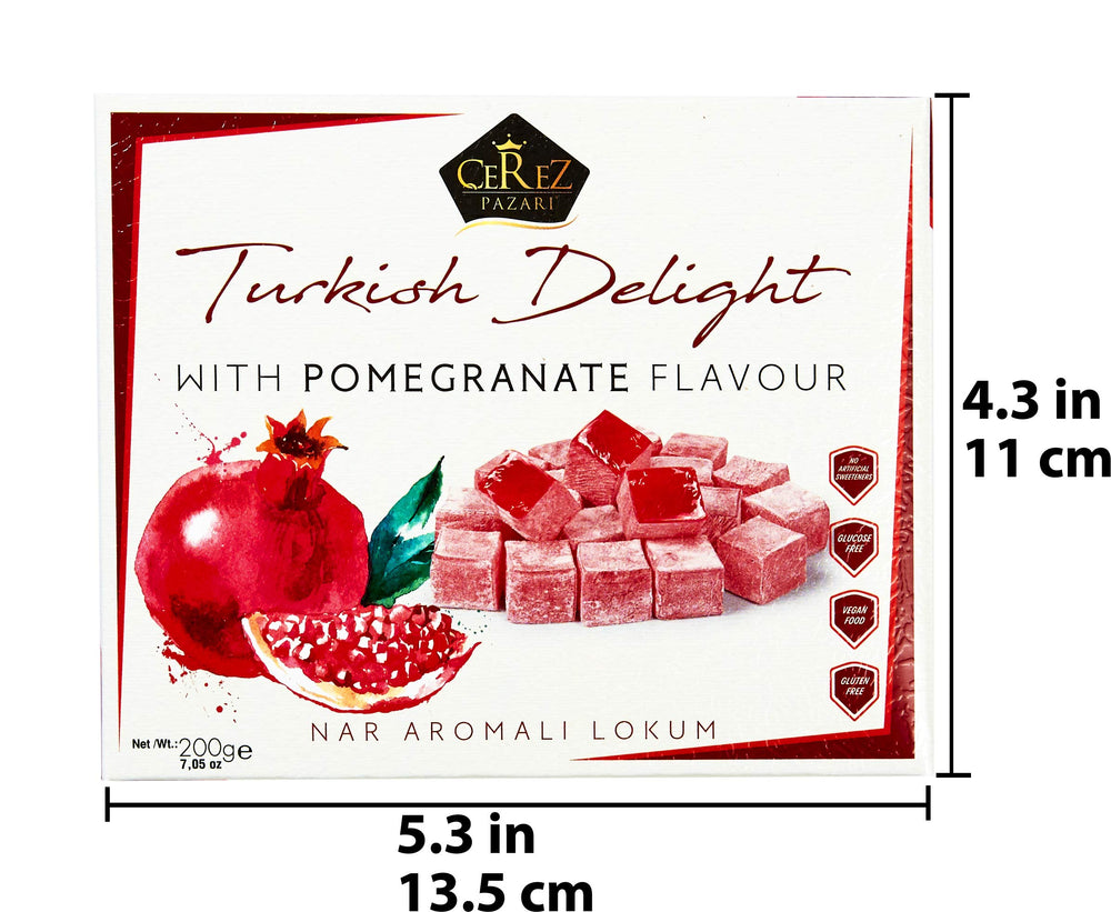 Assorted Cerez Pazari lokum with pomegranate flavor collection