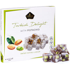 Cerez Pazari Turkish Delight Pistachio Box 420g, ideal for gifting.