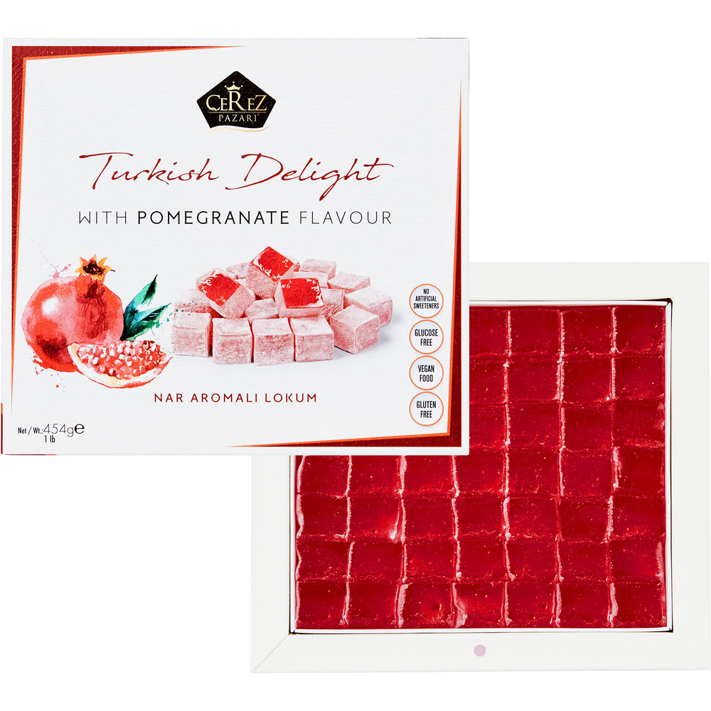 Cerez Pazari Turkish Delight powdered sugar-coated piece – easy to portion and prevents sticking