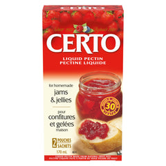CERTO Pectin Liquid 170ml bottle front view for jams.