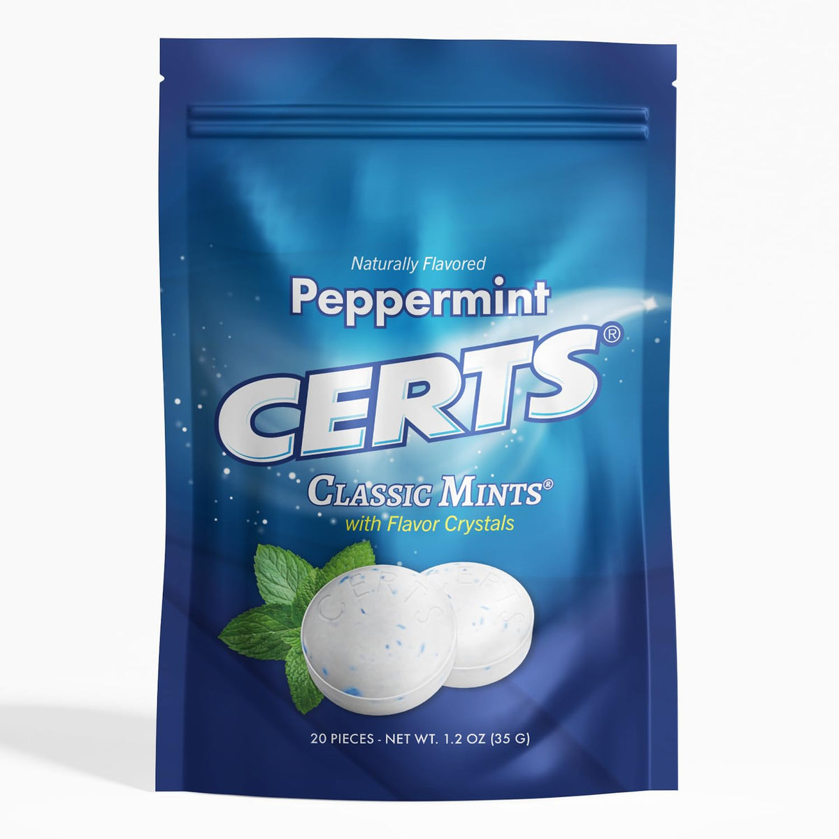 Certs Mints classic packaging shown as a quick breath refresher on the go