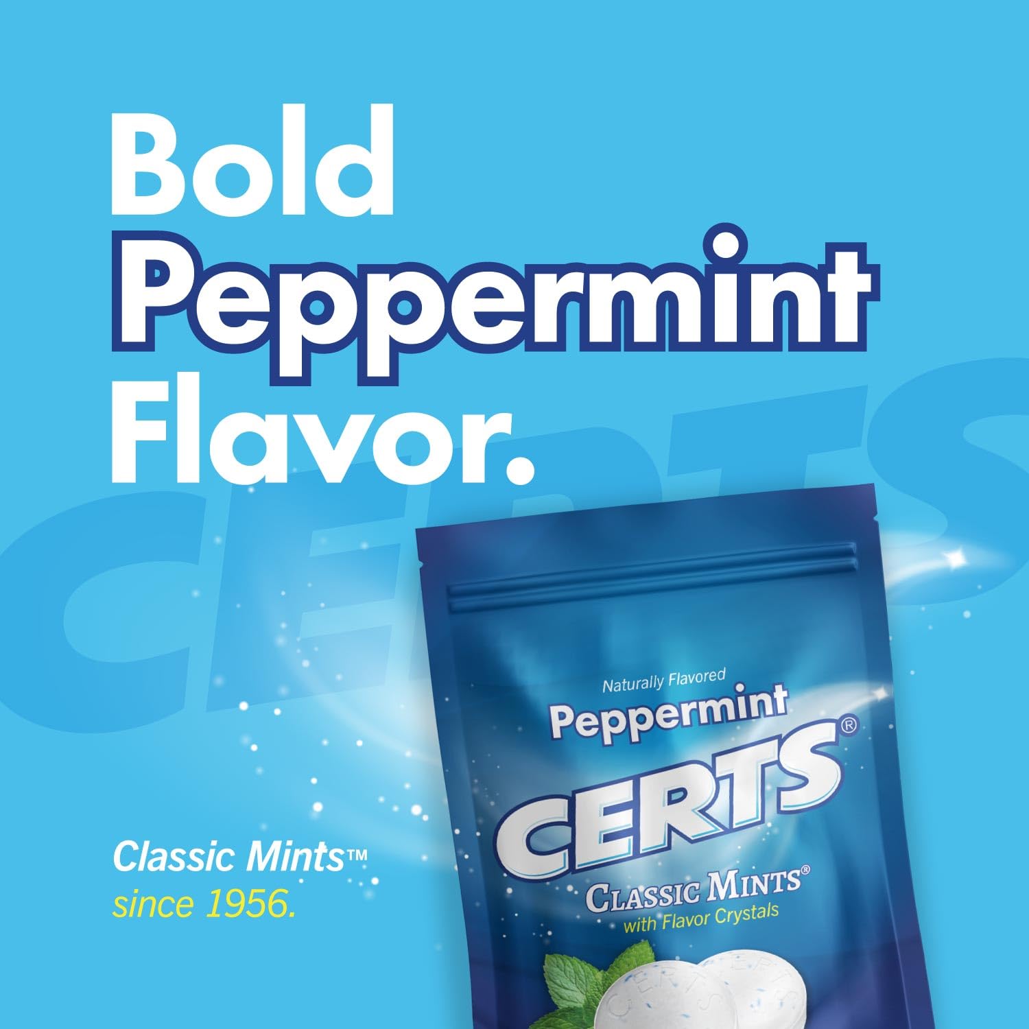 Certs Mints compact on-the-go image demonstrates easy pocket fit