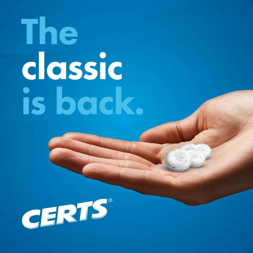 Certs Mints desk scene signals a quick breath refresh at work