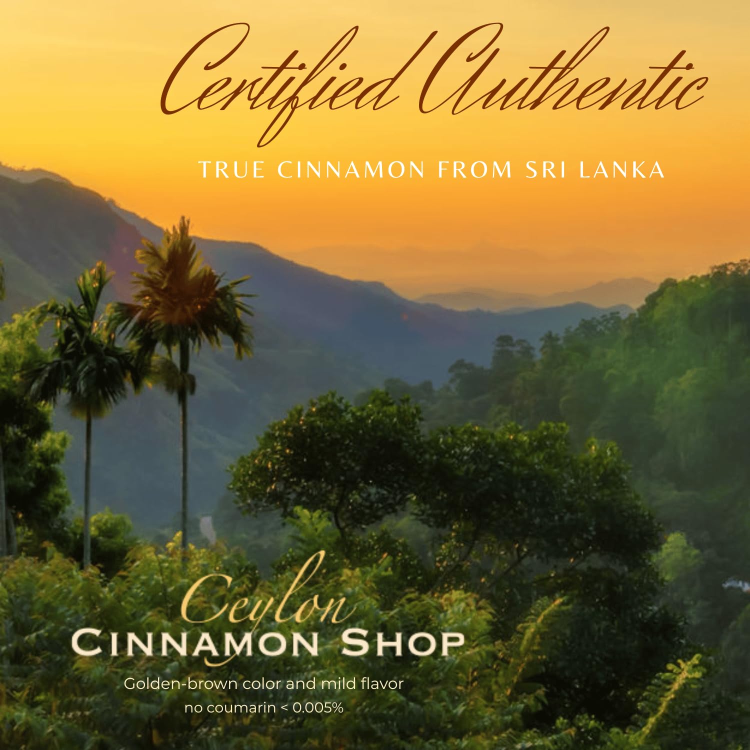 Ceylon Cinnamon Shop Organic Powder with USDA Organic certification and non-GMO verification.