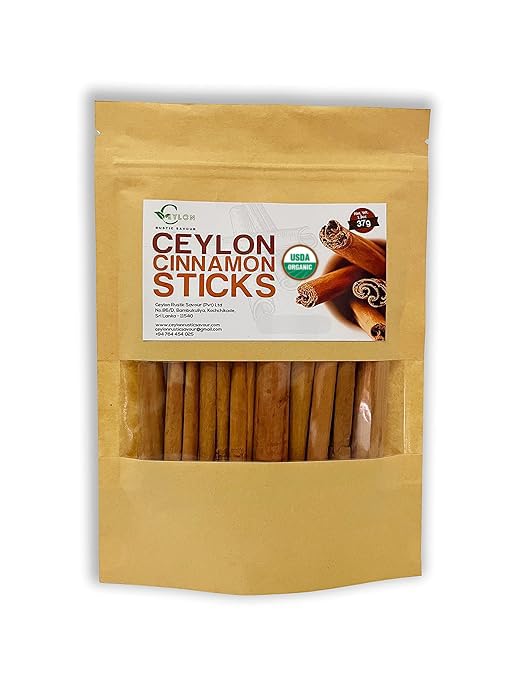 Ceylon Rustic Savour cinnamon sticks in a whole-pack presentation for tea and baking.