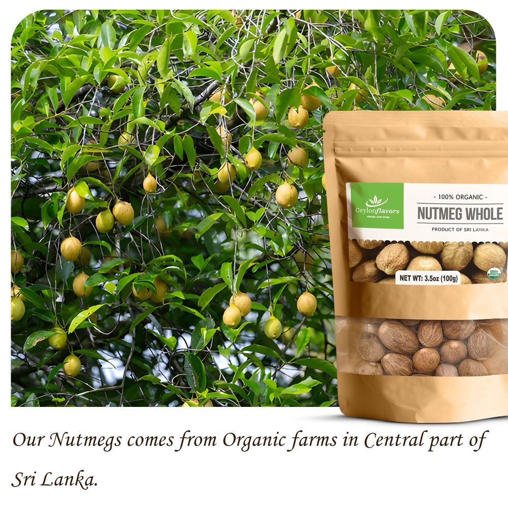 CEYLONFLAVORS Sri Lanka organic nutmeg from a certified farm
