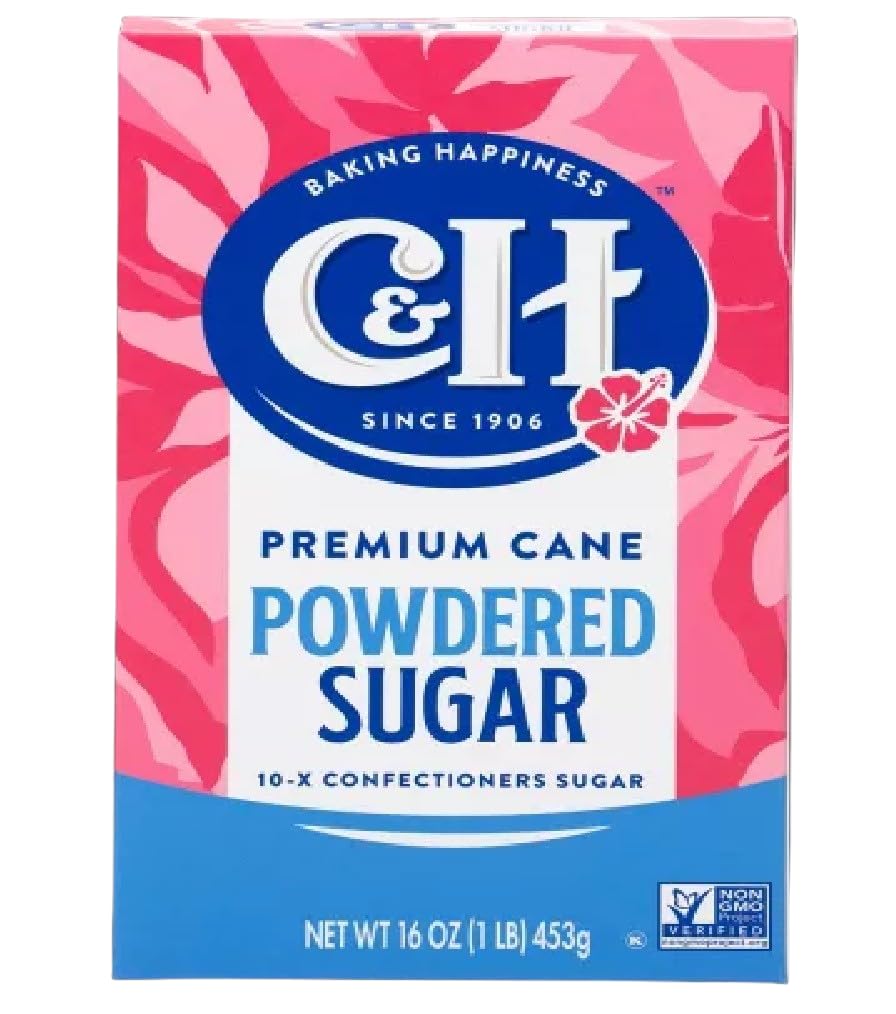 C&H Pure Cane Powdered Sugar container ready for smooth icings and dusting.