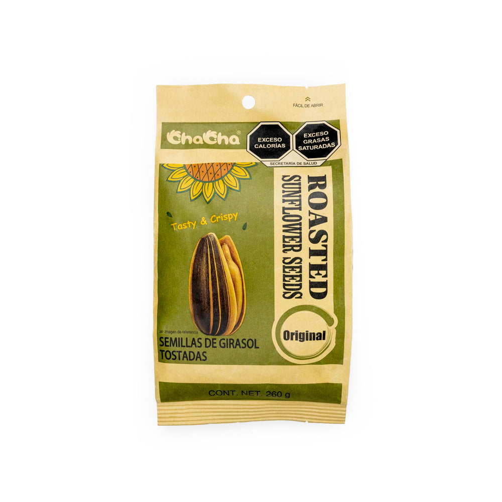 ChaCha natural roasted sunflower seeds 3-pack display emphasizes value.