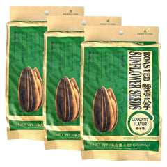 ChaCha roasted sunflower seeds with coconut flavor in convenient 250g pack for on-the-go snacking.