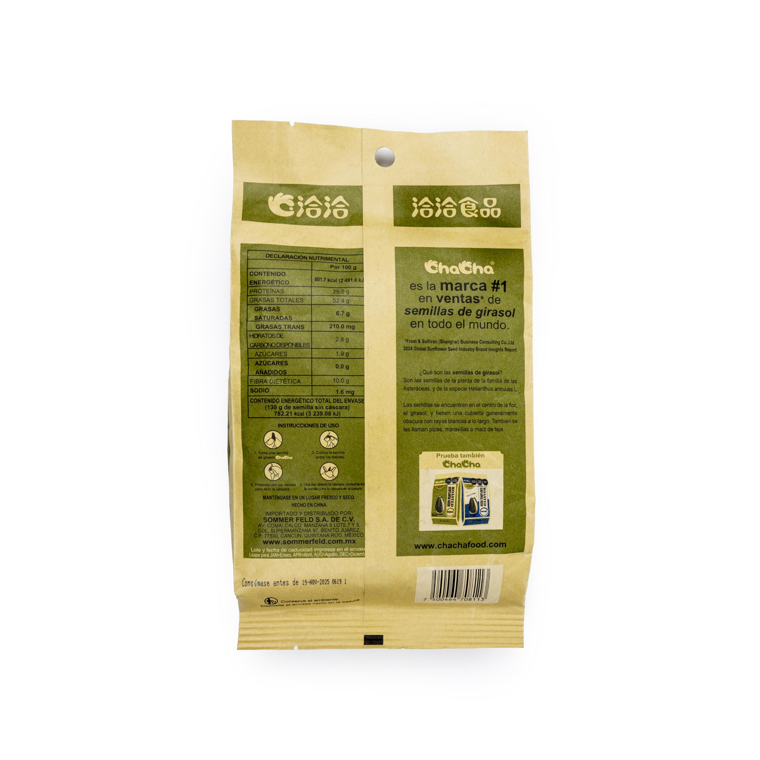 ChaCha sunflower seeds open-pack invites fresh snacking moments.