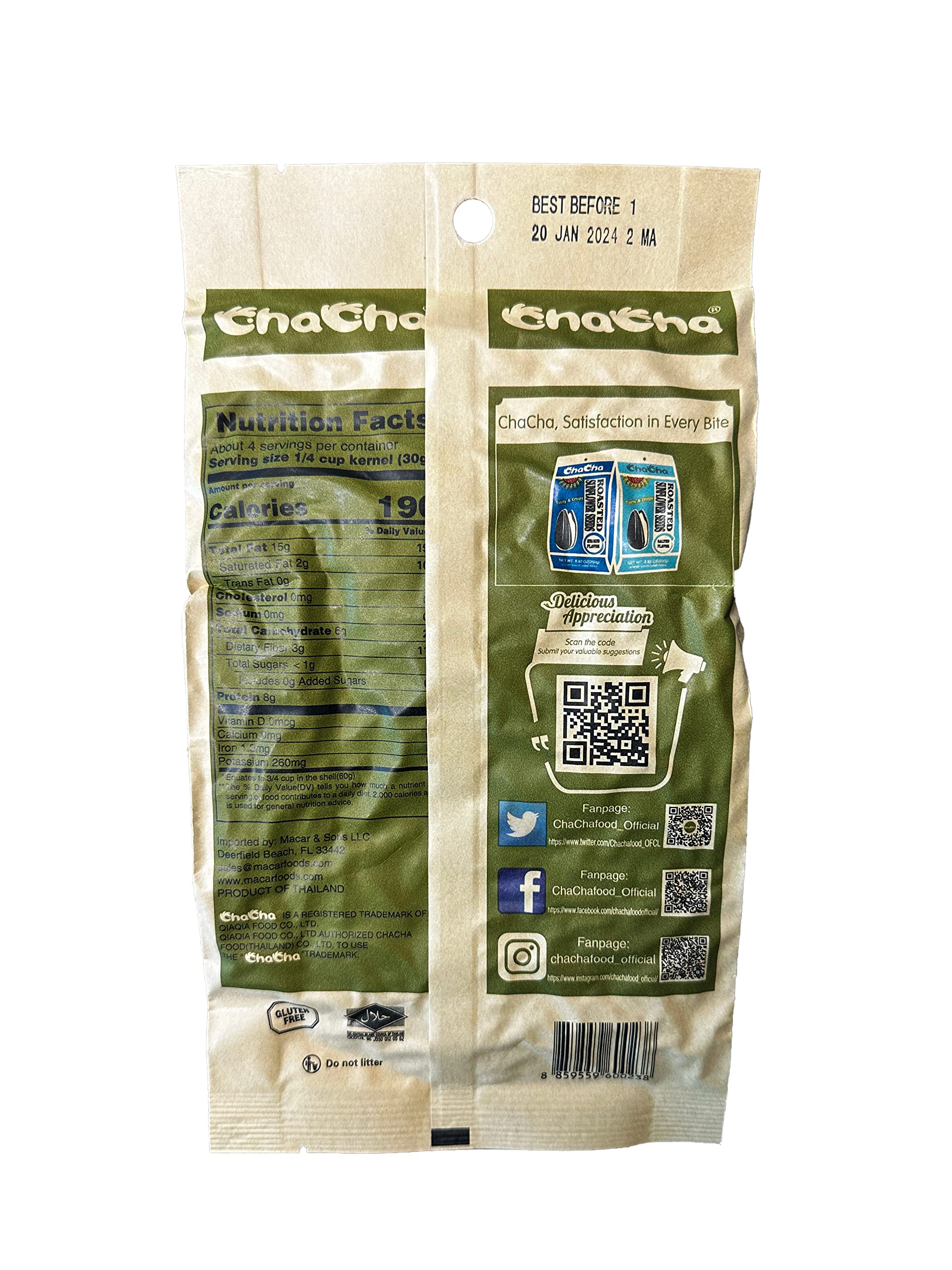 ChaCha All Nature sunflower seeds serving on plate, convenient for on-the-go snacking.