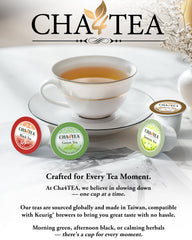 Cha4TEA 36-count pods pack display for convenient daily tea ritual.