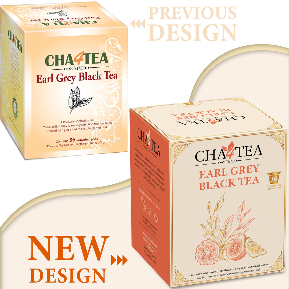 Cha4TEA Earl Grey pods compatibility close-up showing easy K-Cup use