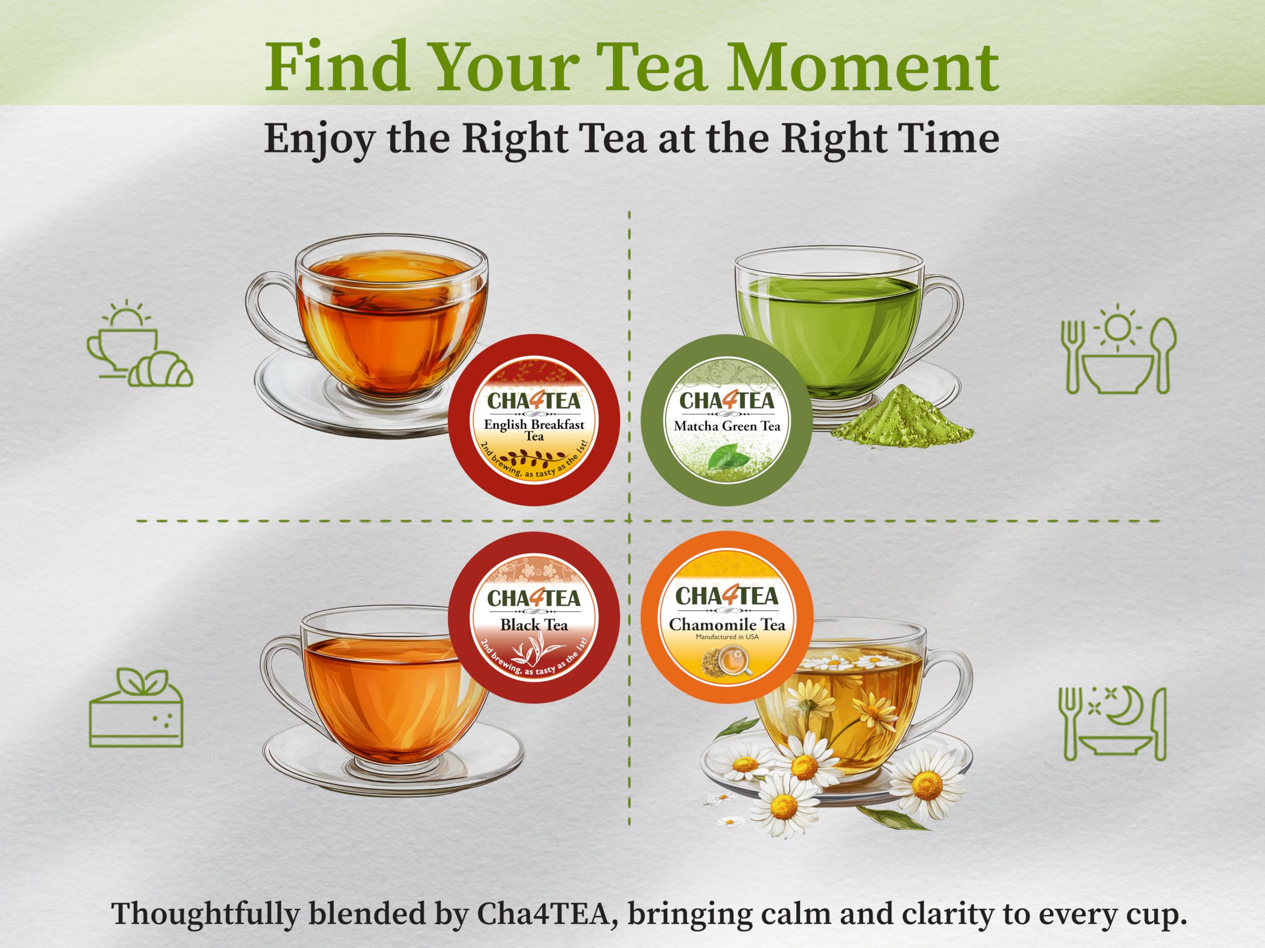 Cha4TEA Earl Grey tea pod shot, citrusy aroma for a refined sip