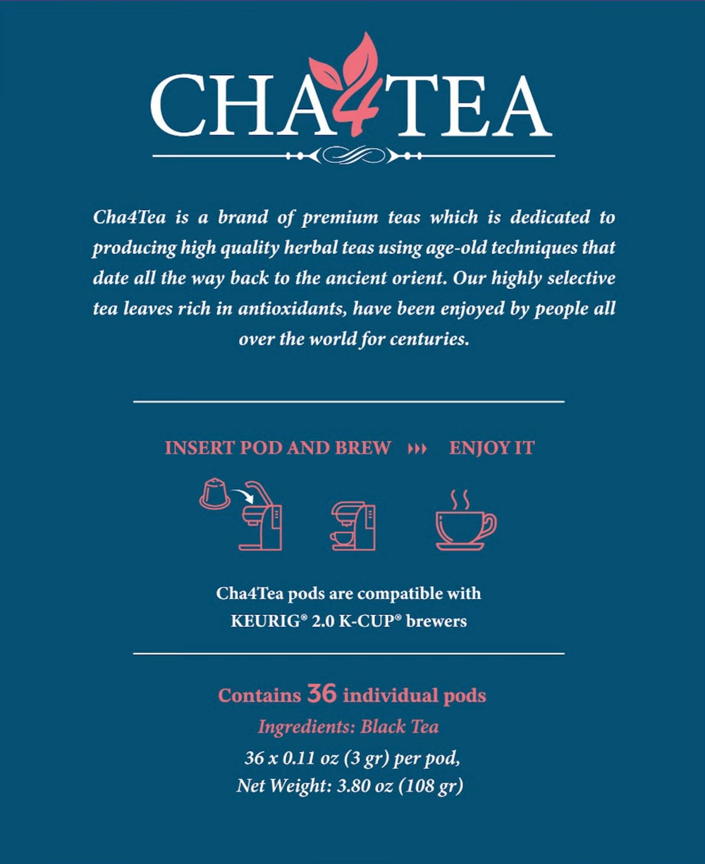 Freshness-sealed Cha4TEA pods preserve flavor from first sip.