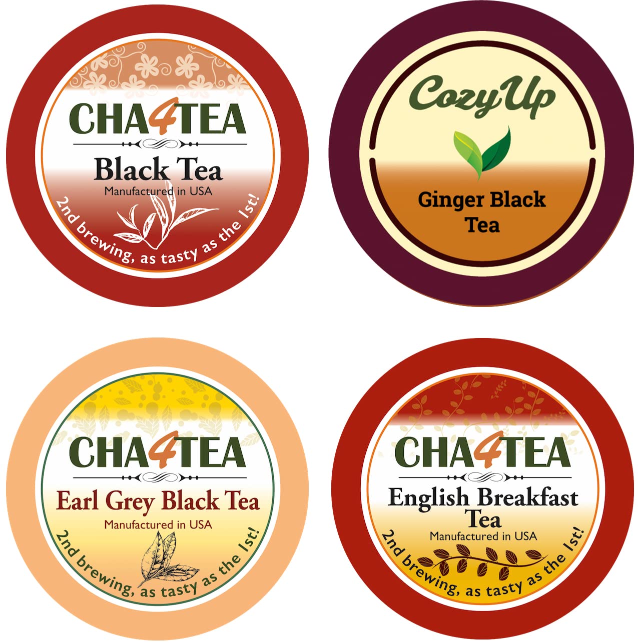 Cha4TEA Ginger Black Tea K-Cup, offering warming spice and aroma.