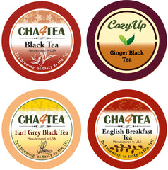 Cha4TEA Ginger Black Tea K-Cup, offering warming spice and aroma.