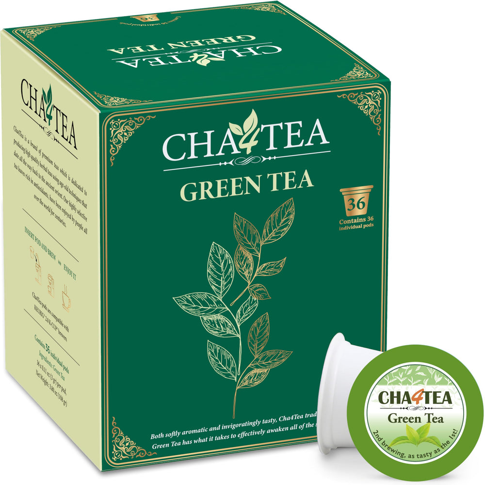Cha4TEA green tea pods for Keurig brewers, quick flavorful brew