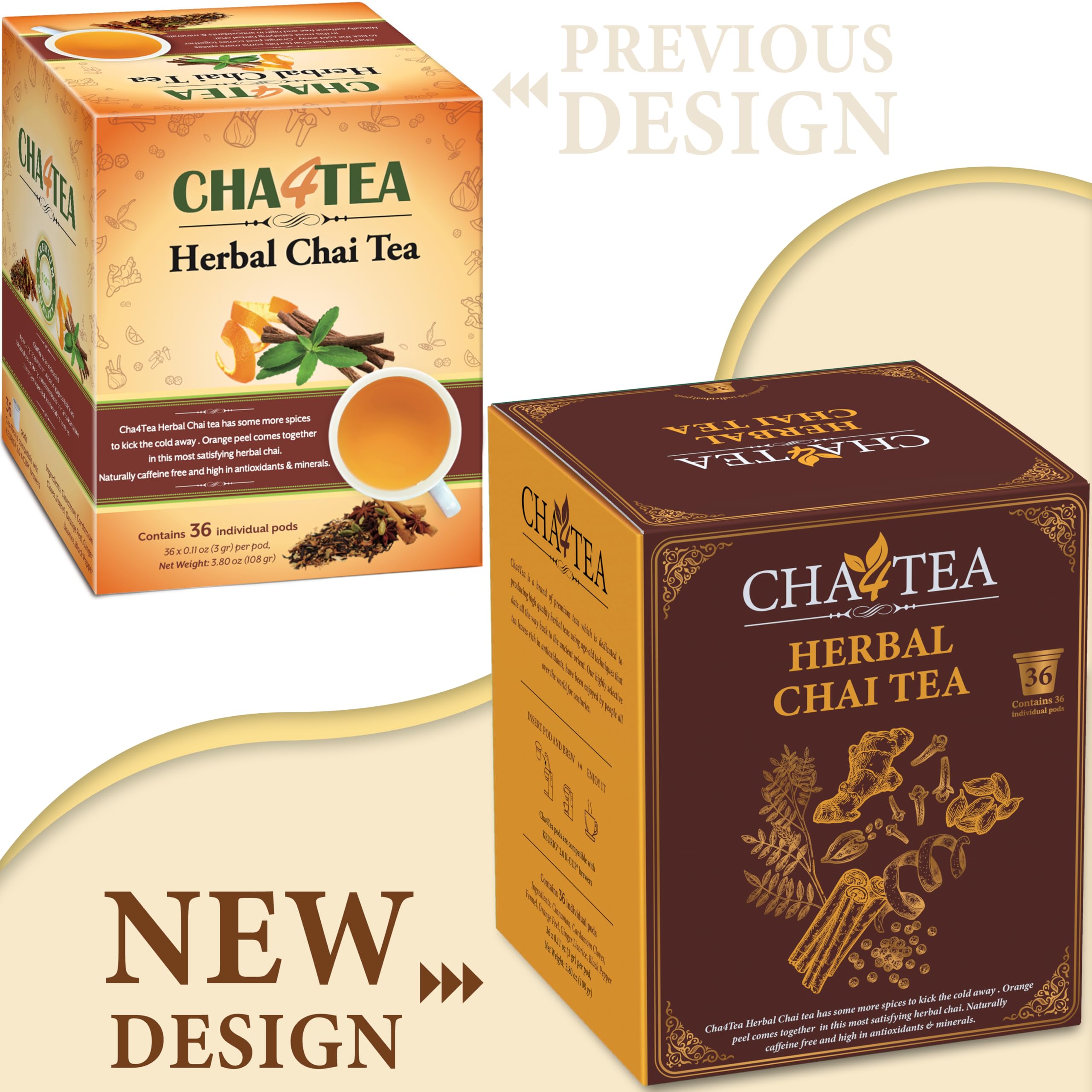 Cha4TEA Keurig-compatible pods for effortless brewing in minutes.