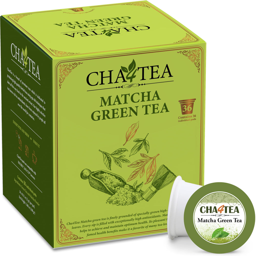Cha4TEA Matcha Green Tea Pod compatible with Keurig for a quick, flavorful cup.