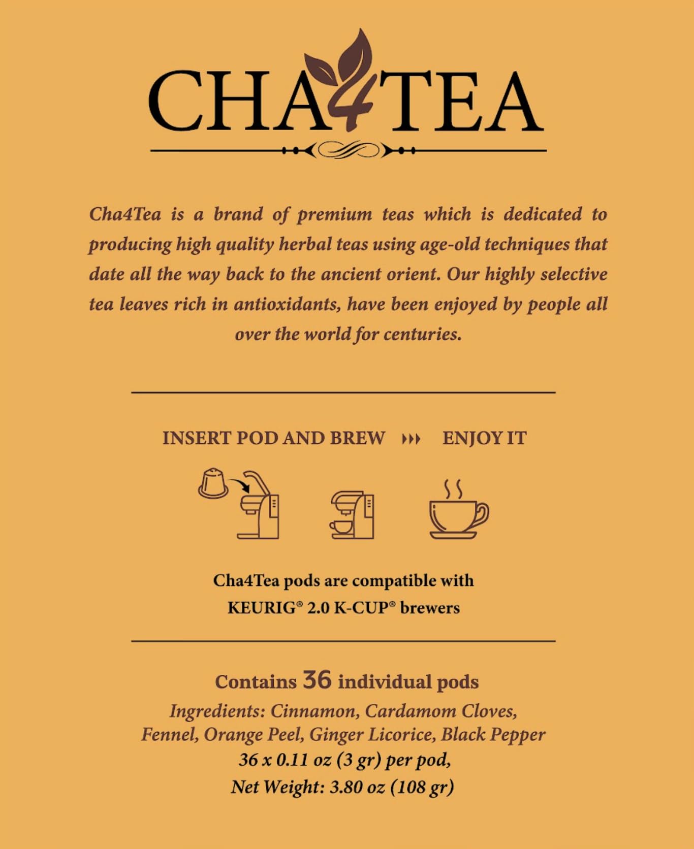 Cha4TEA pod in cup brewing, convenient for any time of day.