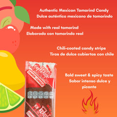 Chaca-Chaca Salted Chili Tamarind Candy close-up, bold spicy-sweet bite displayed.